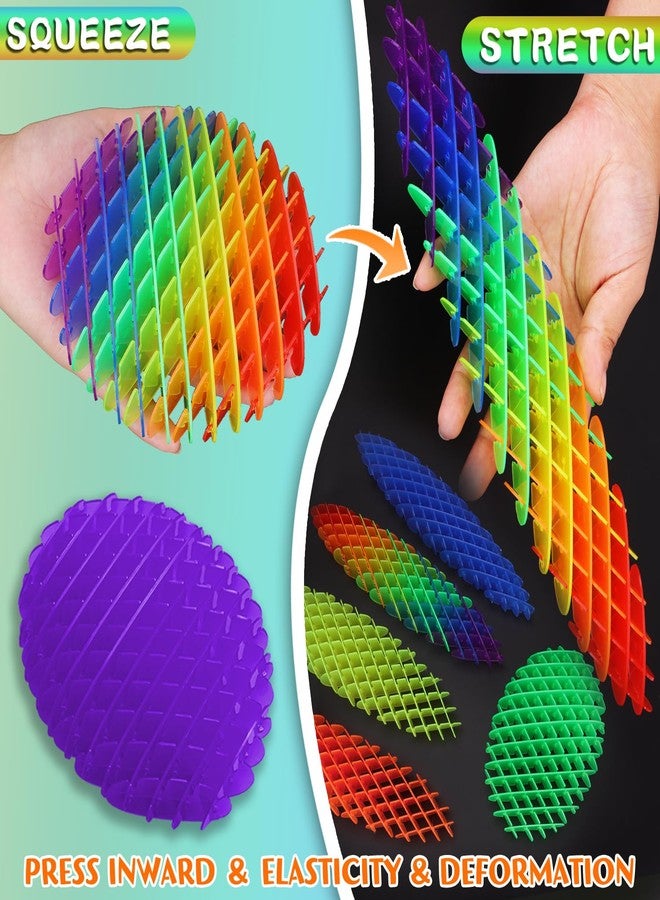 KEJIH Fidget Worm Toy 7 PCS - Sensory Slug Fidget Toy,Multicolor Stress Relief Fidget Toys,Resistance Fidget Toys,Anxiety Relief Toys for Kids & Adults,Elastic Mesh Toys (7 Colors Packing) - Image 2